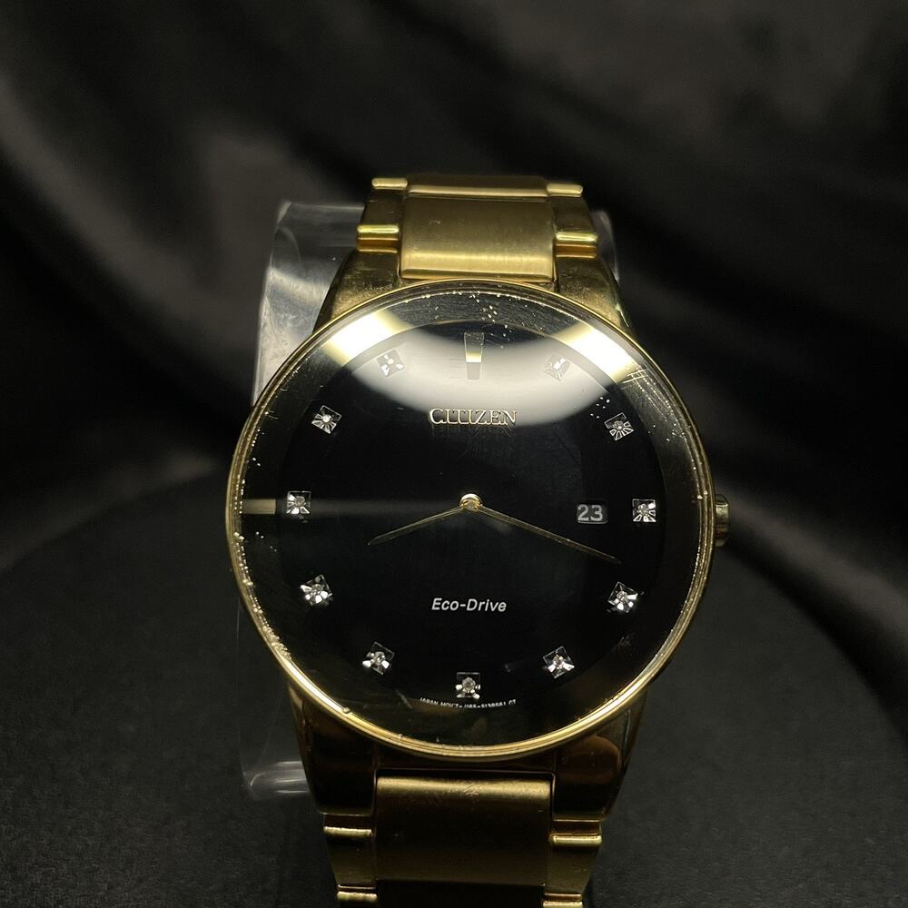 Citizen Eco-Drive Axiom Men's Diamond Gold-Tone 40mm Watch Solar Japanese Mov.t